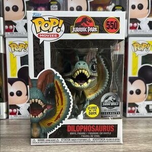 Funko Pop! Jurassic Park Dilophosaurus Glow in the Dark- Green and Yellow